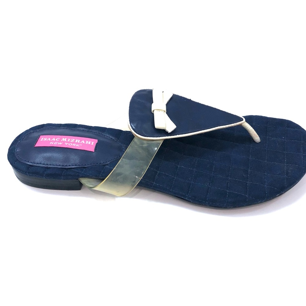 Isaac Mizrahi Iscallie Blue Sandals Sleek Casual Design Thong 7.5 ($) 5120